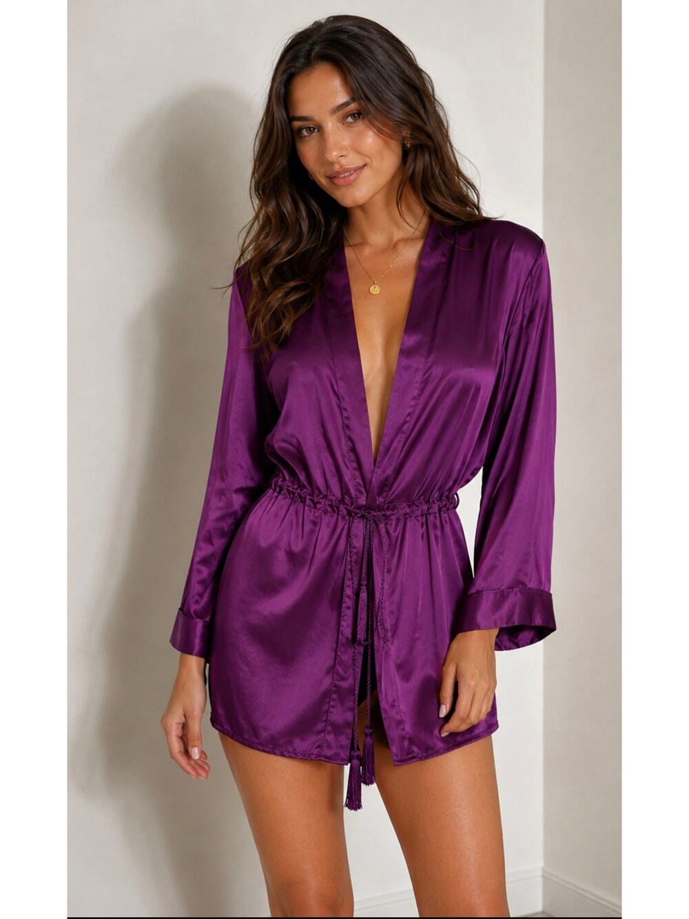 Vintage Victoria’s Secret Gold Label Purple Robe Size Small - Picture 1 of 4